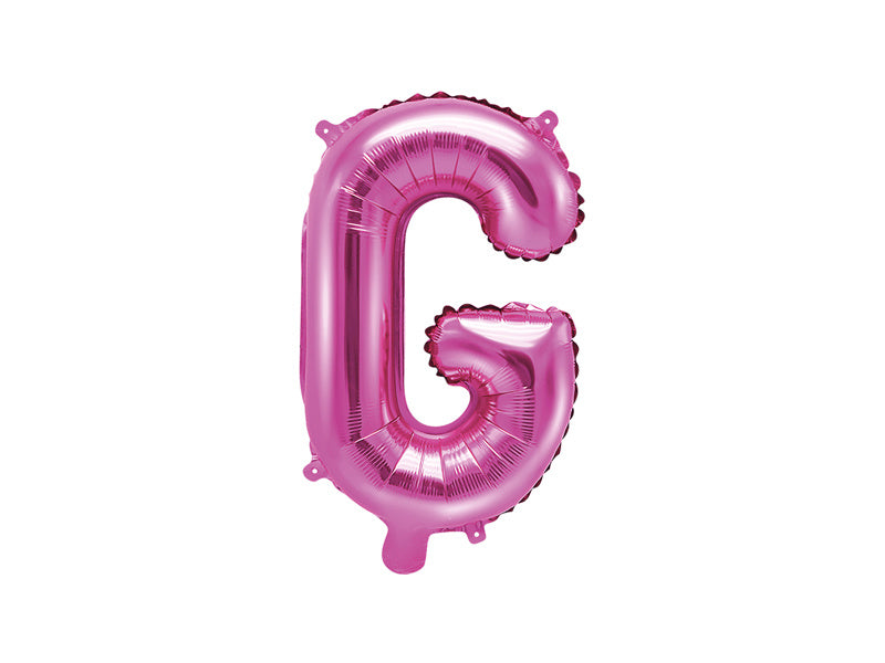 Folie Ballon Letter G Roze Leeg 35cm