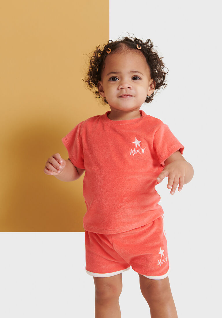 ALIX MINI koraal alix mini t-shirt baby knitted terry t-shirt