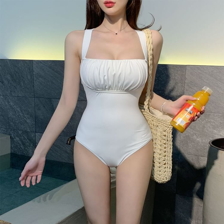 CosmoCorner - Effen geplooid badpak