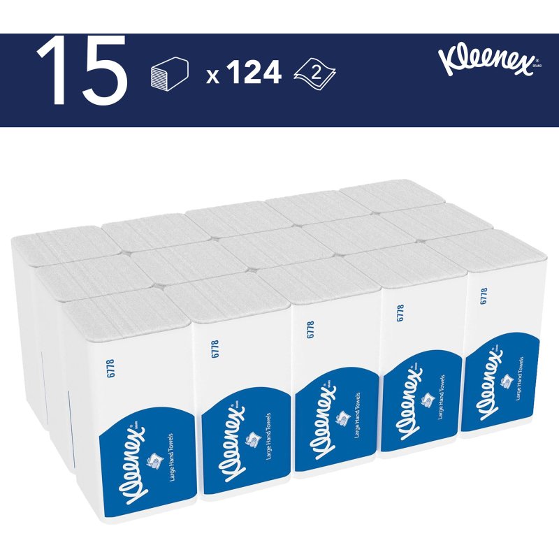 Papier essuie-mains pliage enchevêtré Kleenex Airflex Ultra 6778 - Carton de 1860