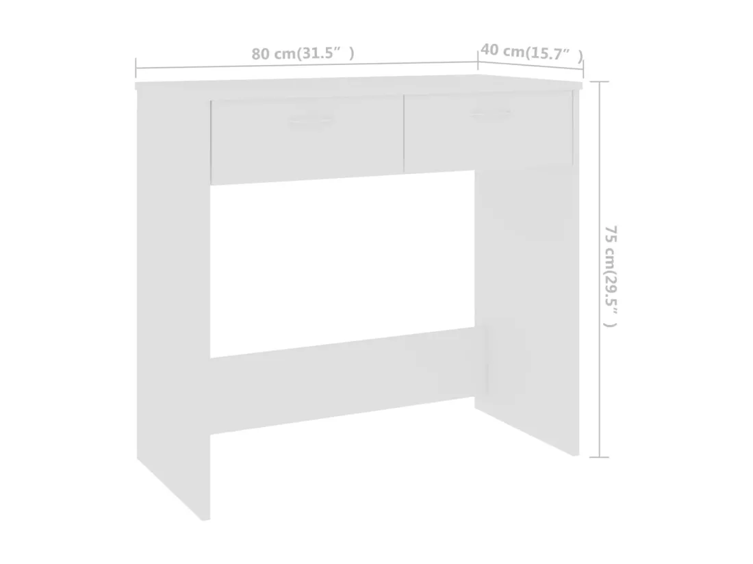 Bureau Blanc 80x40x75 cm Bois d'ingénierie