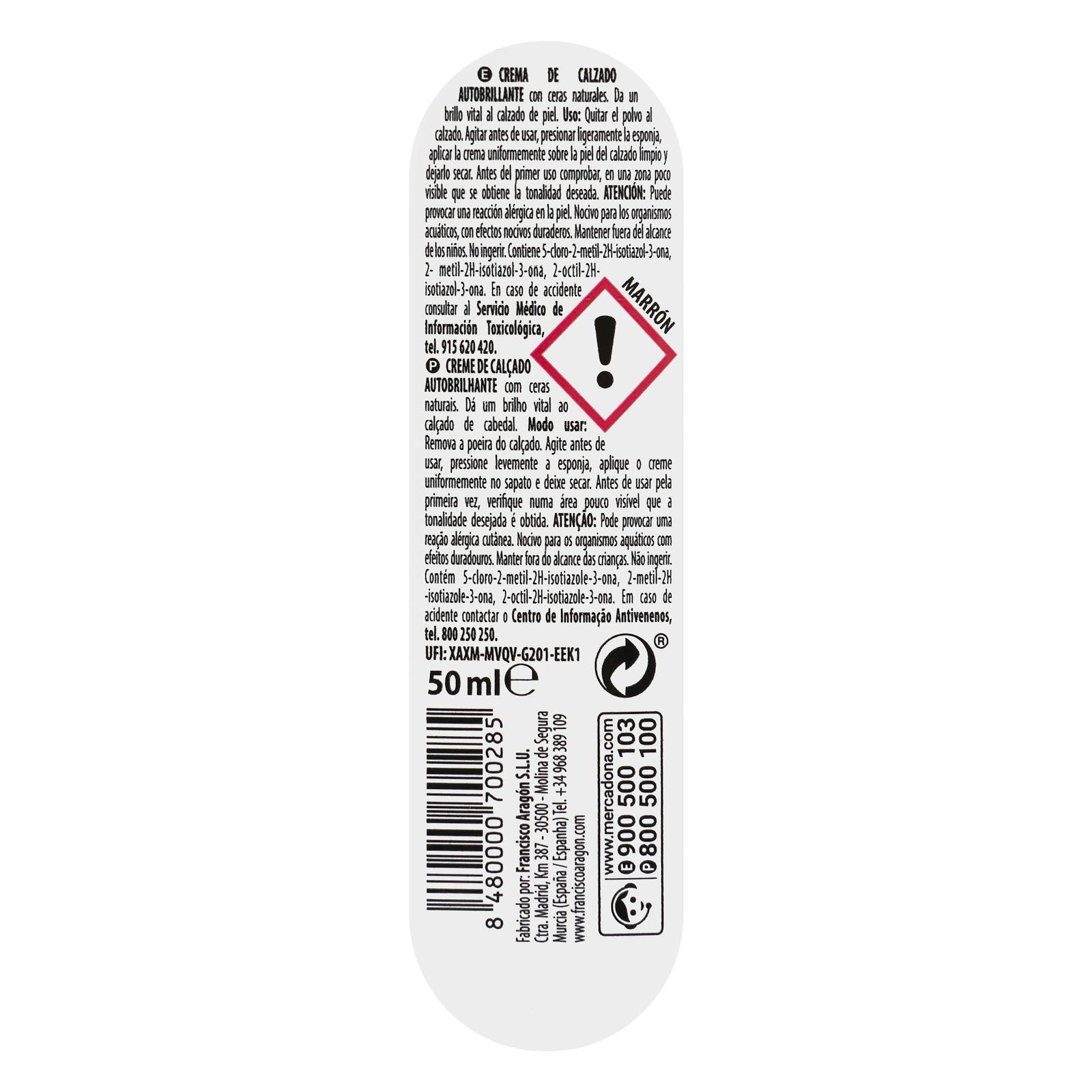 Crème auto-brillante pour chaussures marron Forest Green avec applicateur