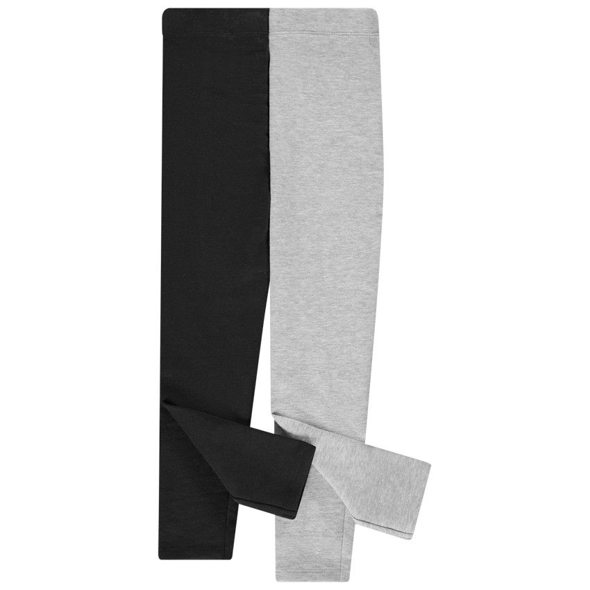 Lot de 2 caleçons unis en molleton gratté pour fille - Gris chiné