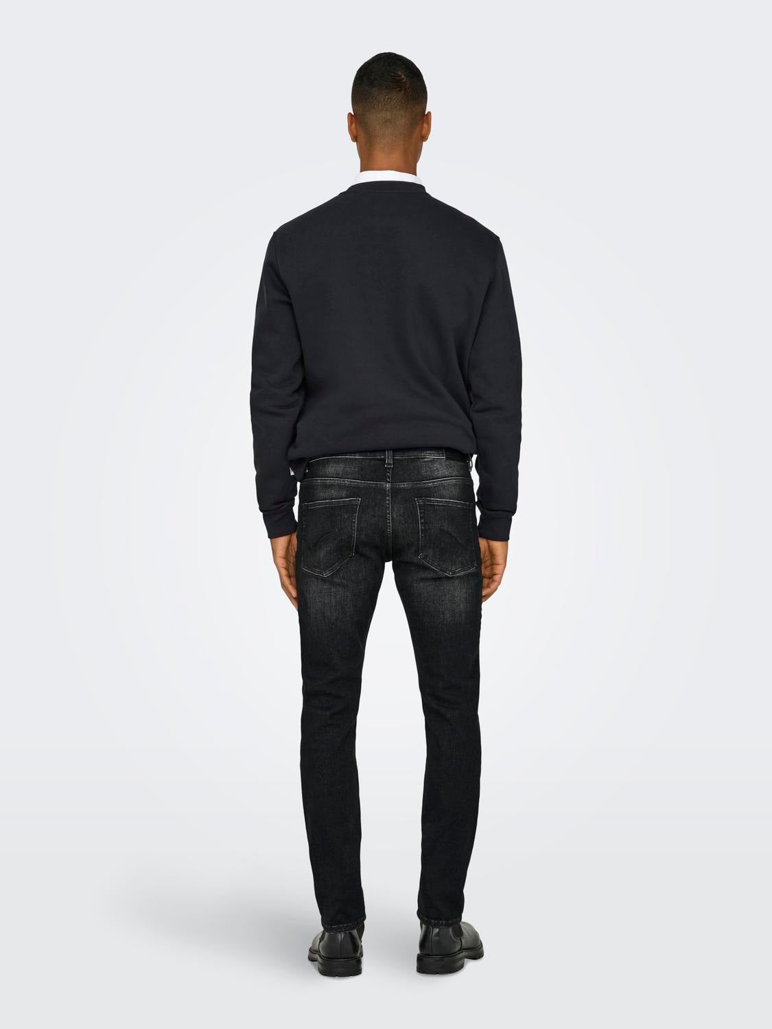 ONSLOOM Niedrige Taille Slim Fit Jeans Washed Black