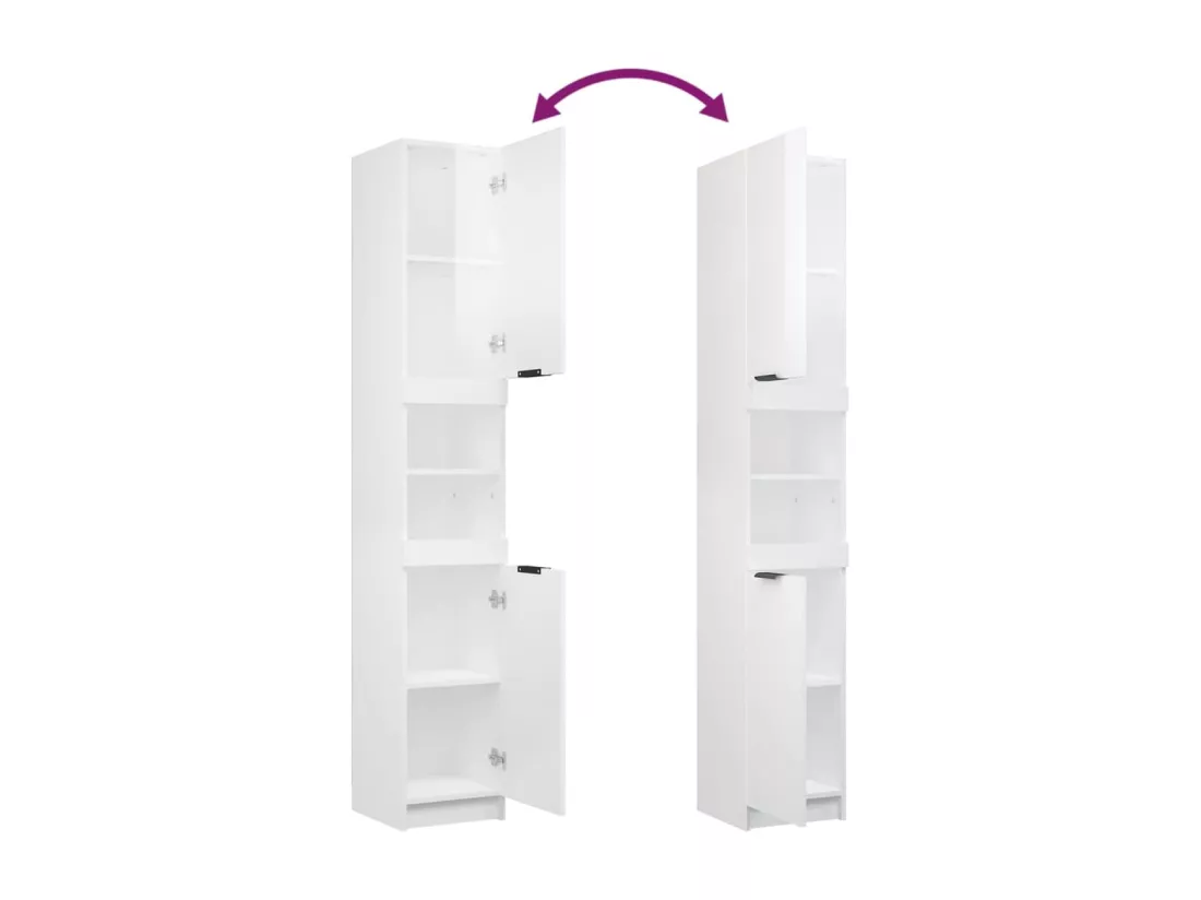 Armoire de salle de bain blanc brillant 32x34x188,5 cm