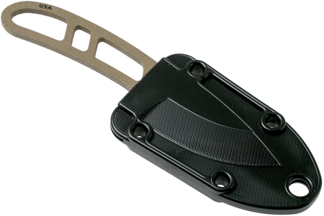 ESEE Candiru Dark Earth CAN-DE nekmes met zwarte schede   riemclip