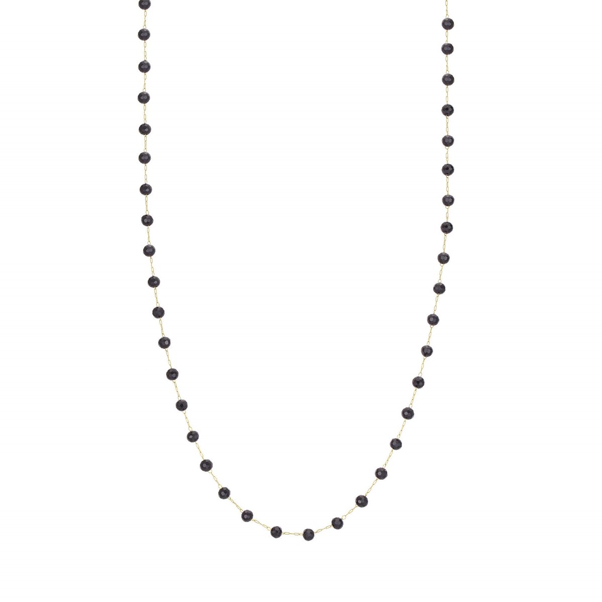 Collier Ika Obsidienne doré or