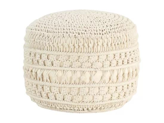 Pouf fait à la main en macramé 45x30 cm Coton