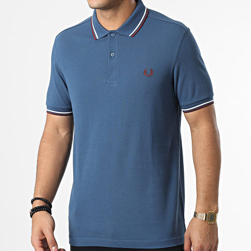 Polo Manches Courtes Twin Tipped M3600 Bleu Nuit