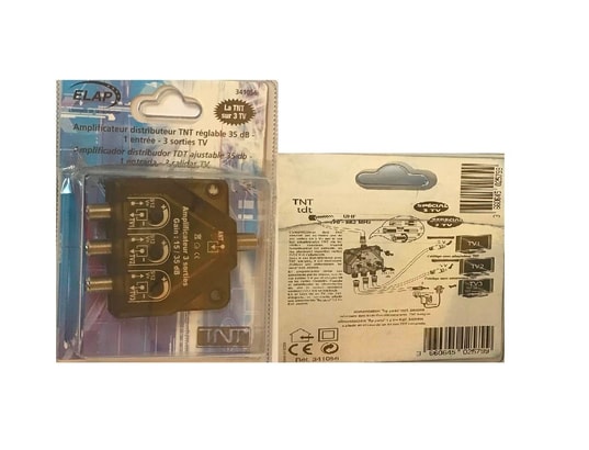 METRONIC - Amplificateur antenne Amplificateur distributeur tnt reglable 35db 1 entree- 3 sor...