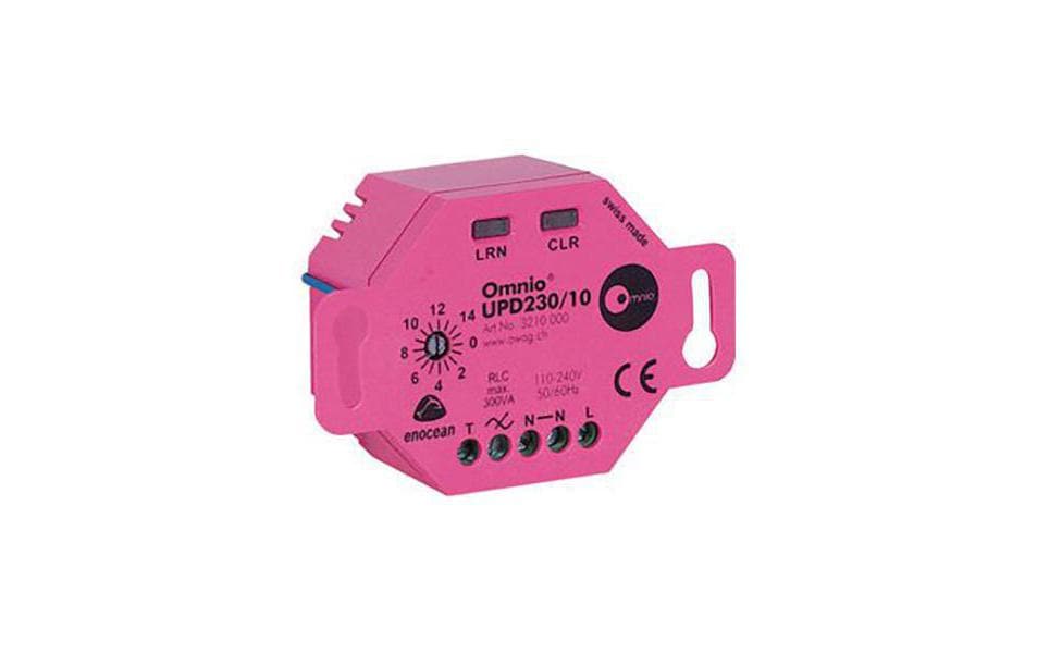 Funk-Dimmaktor EnOcean UPD230/10 1-fach universal<br>UP-Multi-Universaldimmer mit automatischer Lasterkennung RLC