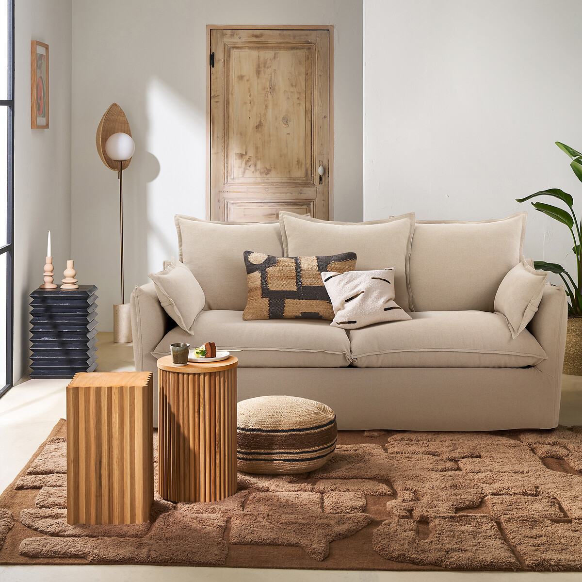 LA REDOUTE INTERIORS<br>Sofá em linho grosso, Odna