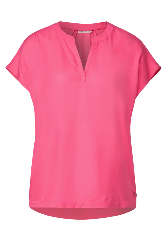Blusenshirt in Unifarbe - berry rose