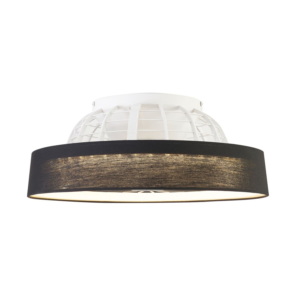 Plafondventilator zwart met ster effect 48cm incl. LED dimbaar met afstandsbediening - Emily