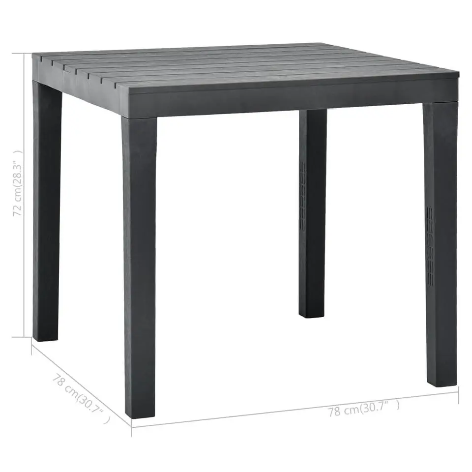 vidaXL - Tuintafel - Antraciet - Kunststof