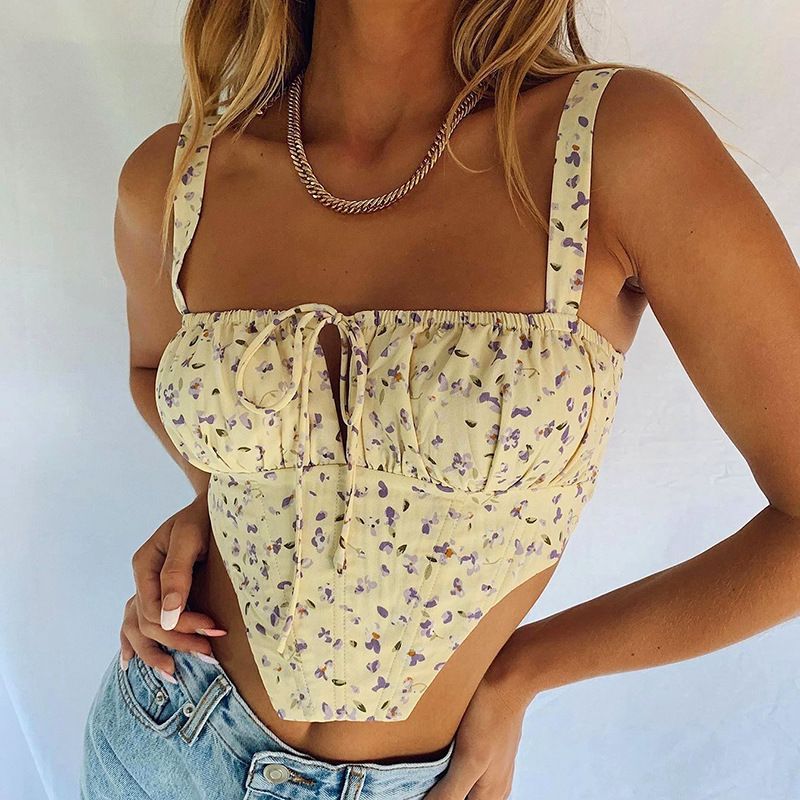 MOONGATE - Bustiertop met bloemenprint en bandjes