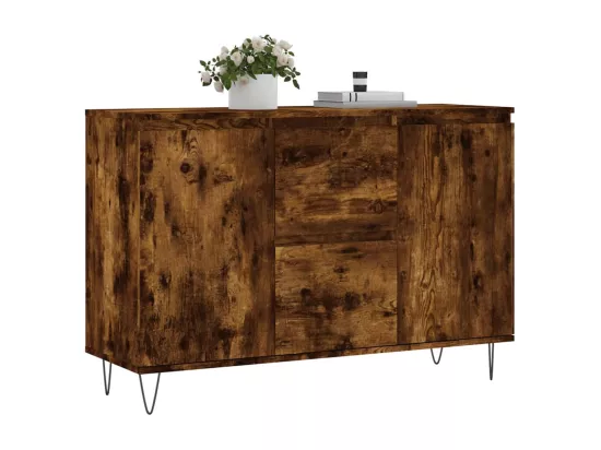 Buffet chêne fumé 104x35x70 cm bois d'ingénierie