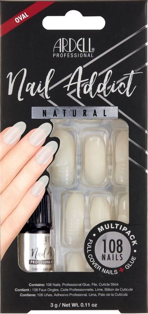 ARDELL Nail Addict Natural Multipack<br>108 Stück, Oval