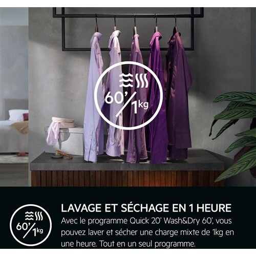 Lave-linge séchant Aeg LWG88416BI