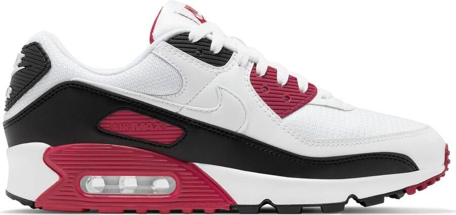 Nike Air Max 90 Heren Sneakers White White-New Maroon-Black