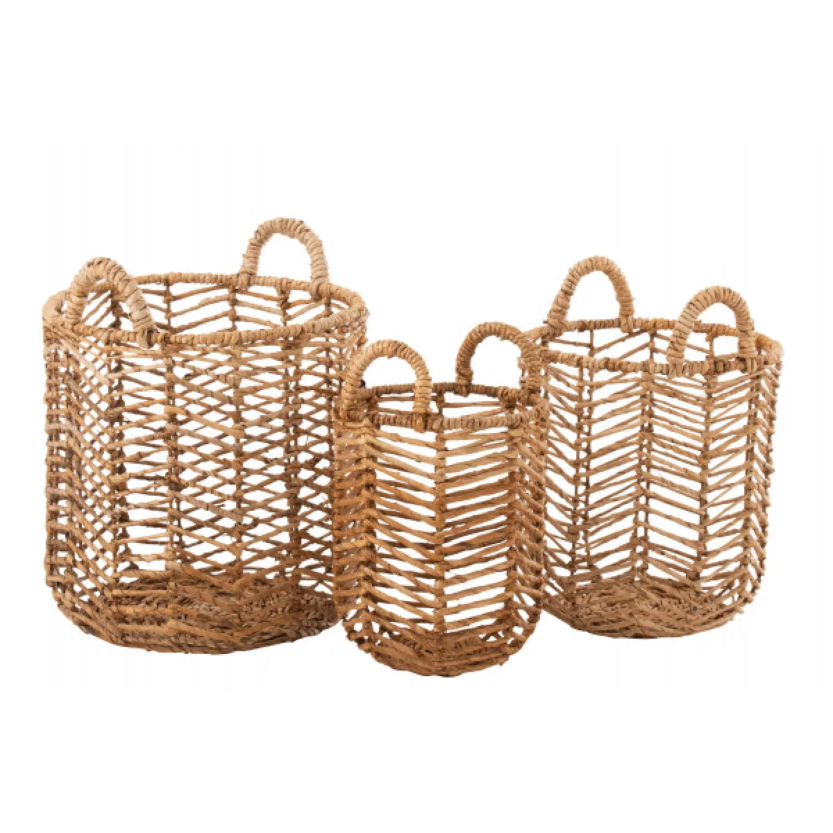 Dansmamaison Set De 3 Panier - Feuilles De Bananier Natur