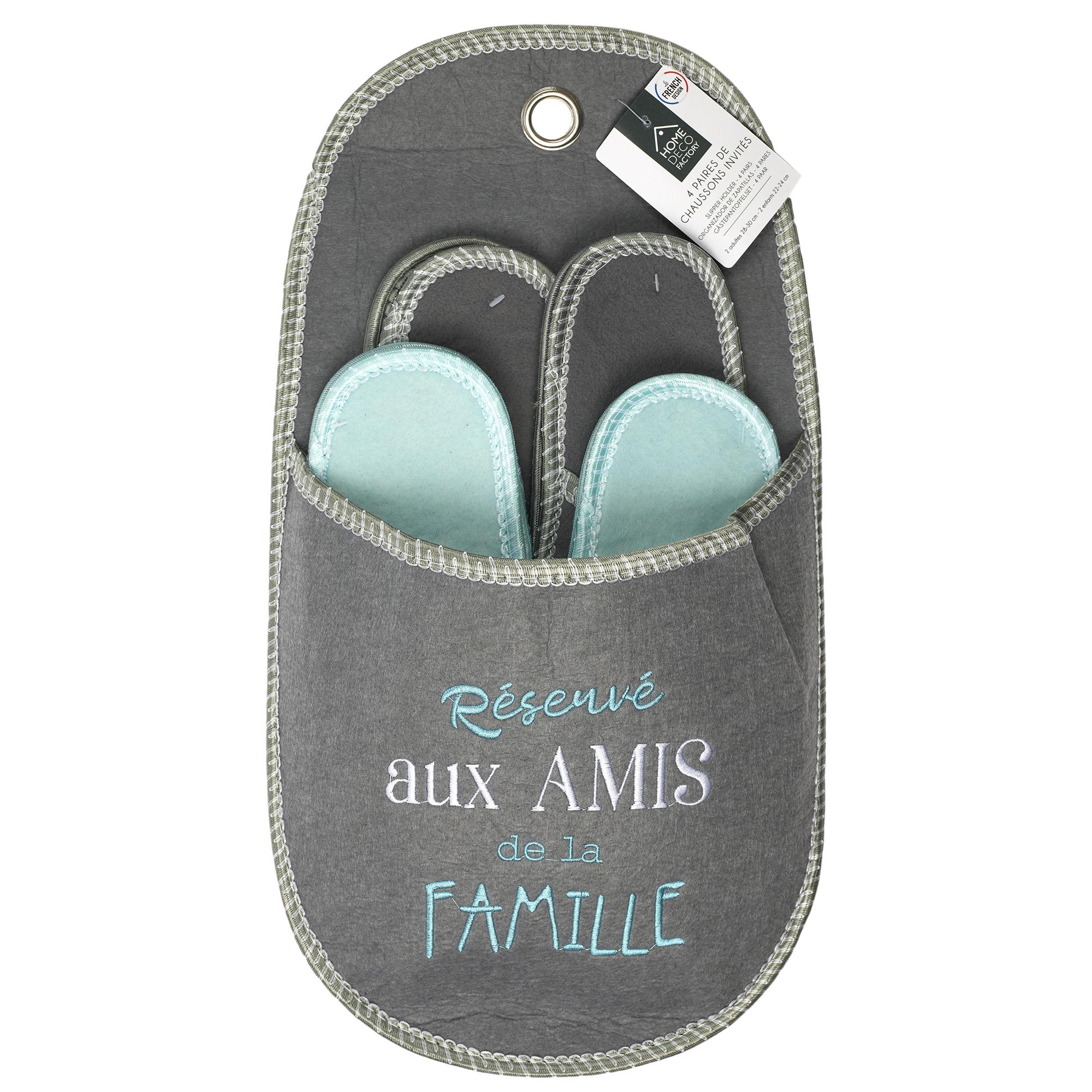 PORTE CHAUSSONS INVITES AVEC 4 PAIRES FAMILLE