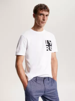 Camiseta de gola redonda com estampa de logotipo