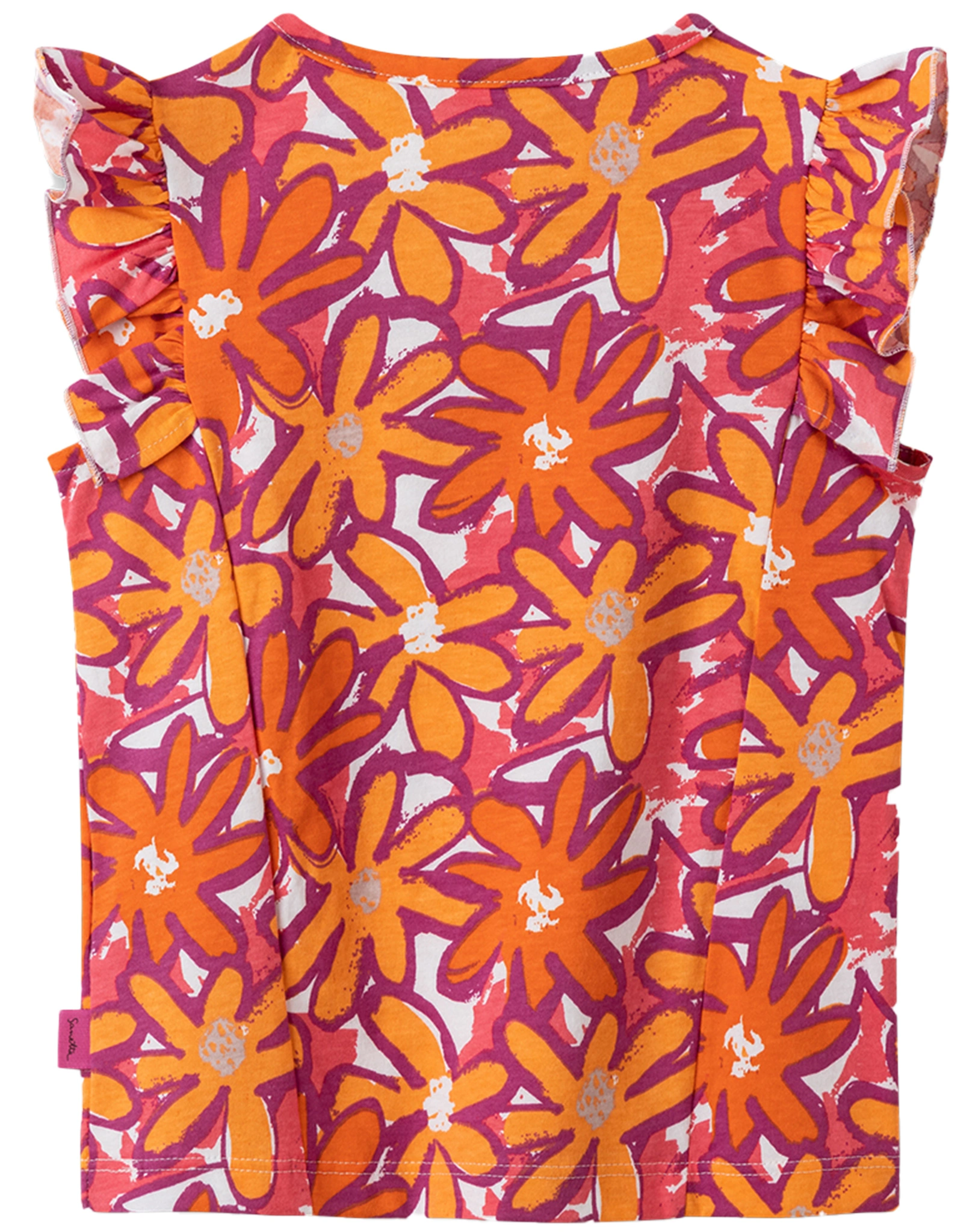 T-Shirt FLOWERS ärmellos in white pebble