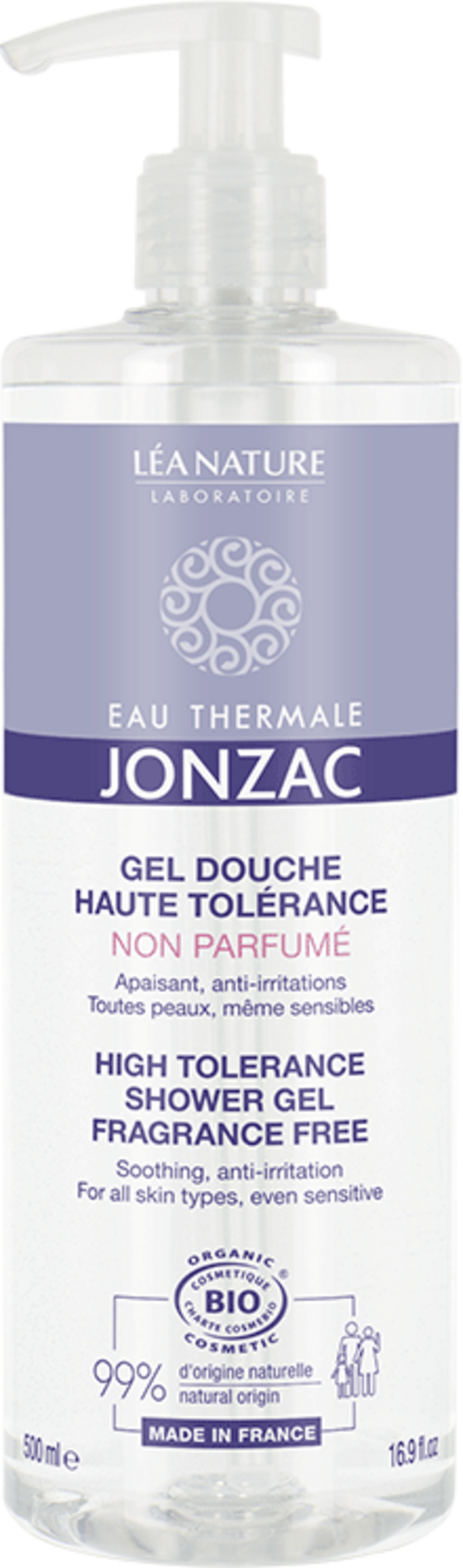 Eau Thermale JONZAC  High Tolerance Shower Gel Fragrance-Free, 500 ml