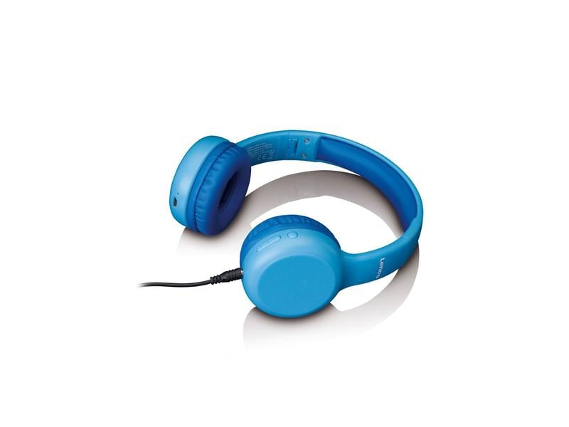 Lenco Wireless On-Ear-Kopfhörer HPB-110 Blau Faltbarer Kinderkopfhörer mit Bluetooth und Dezibel Beschränkung