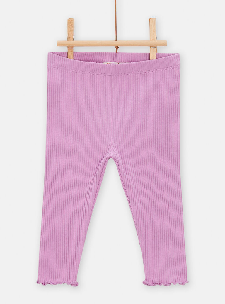Legging côtelé rose lavande pour bébé fille