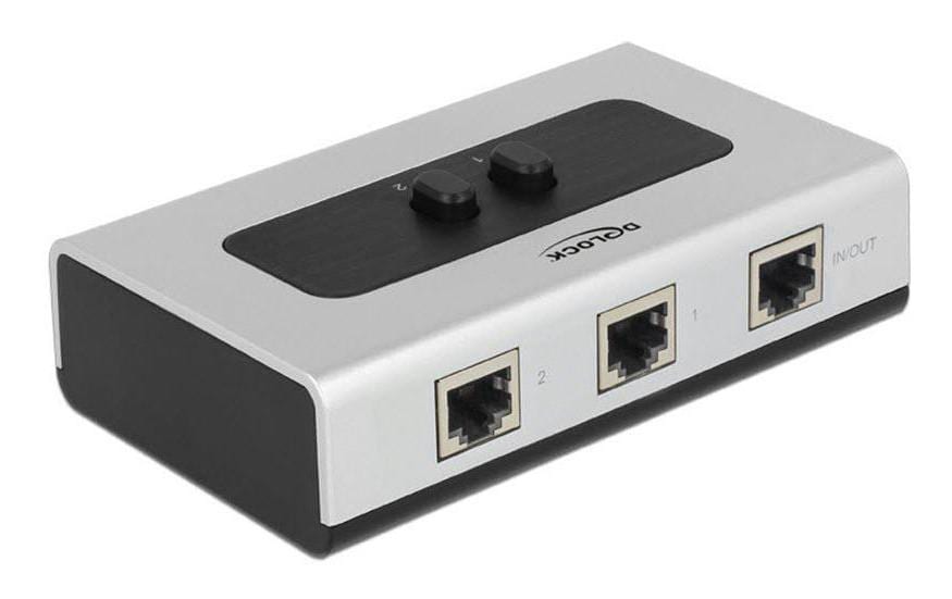 Switchbox RJ-45, 2 Port GbE, manuellDelock Umschalter RJ45 10 Gbps 2 Port manuell bidirektional