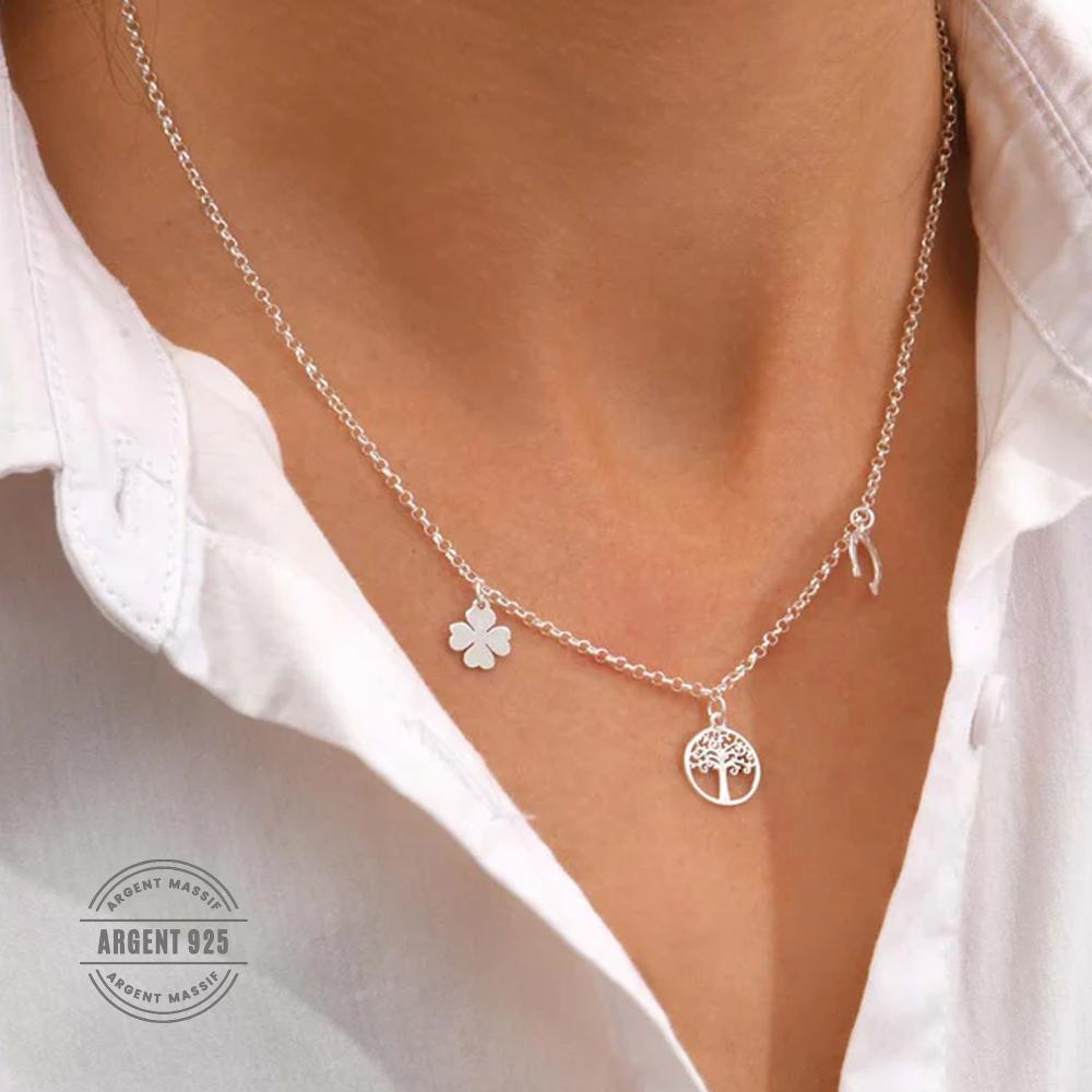 Collier Argenté Clio Blue Arbre De Vie