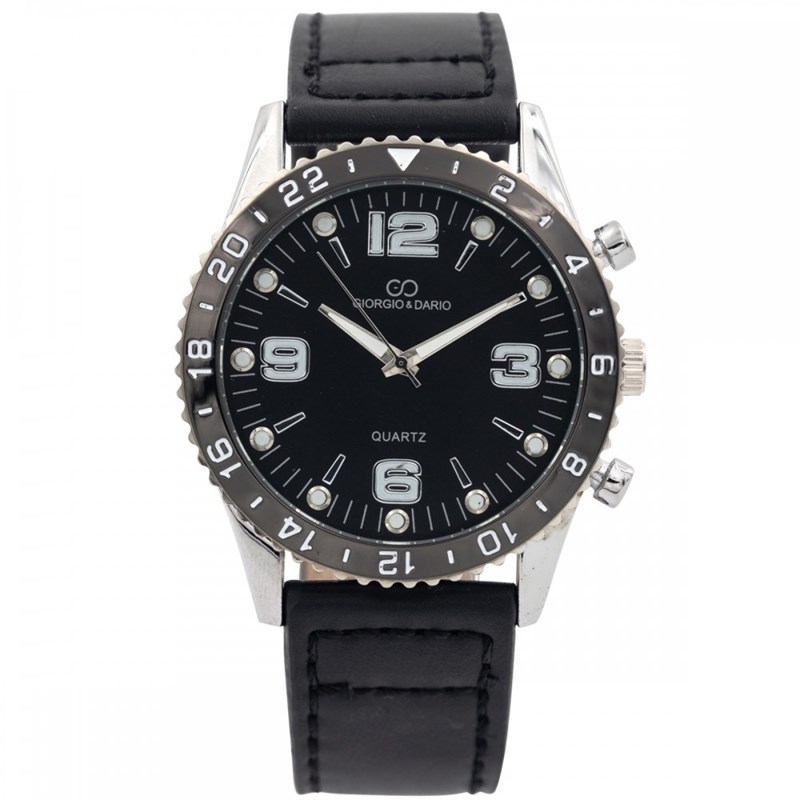 Montre Homme GIORGIO bracelet Cuir Noir