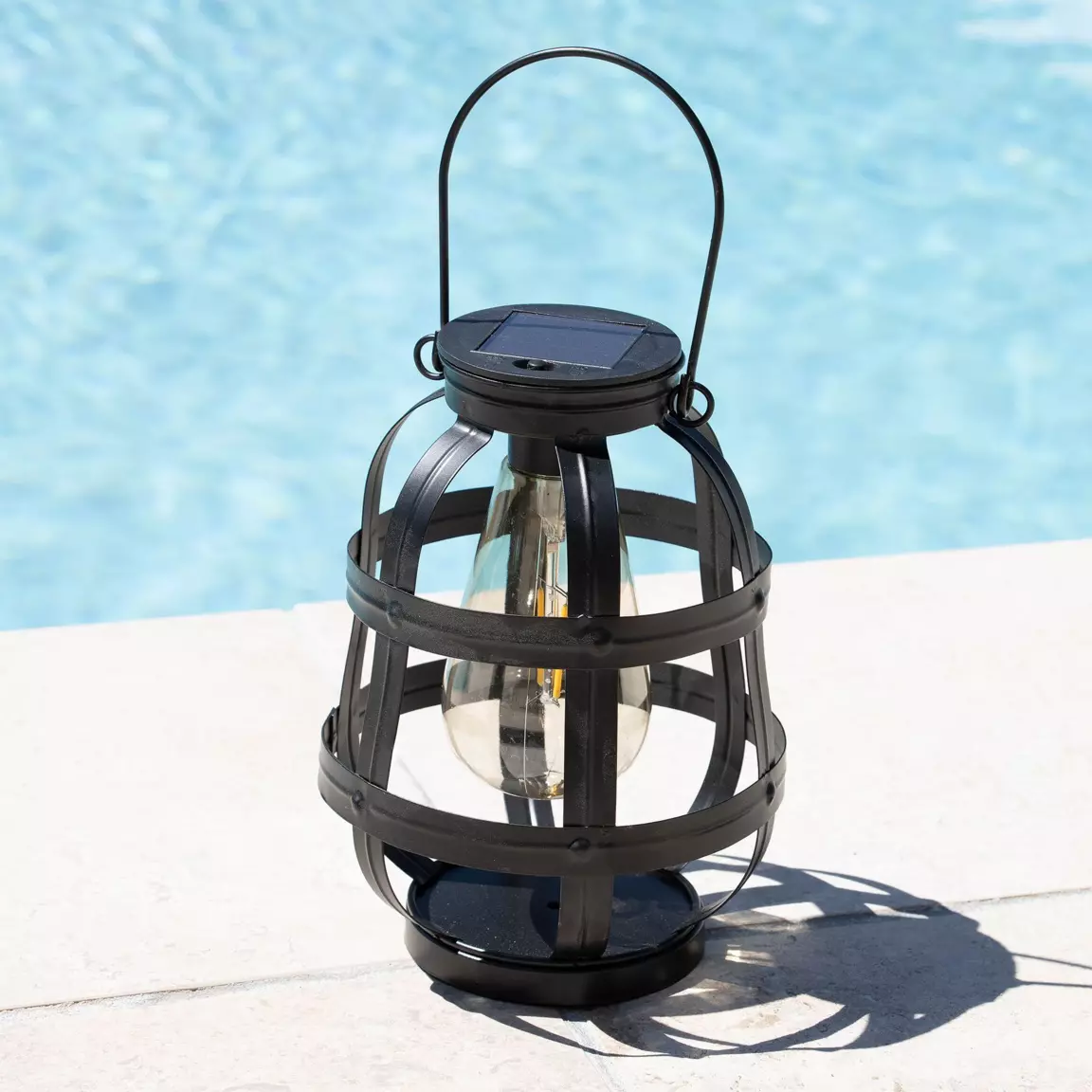 Lanterne solaire métal LED (H18,5 cm) Julia Noir