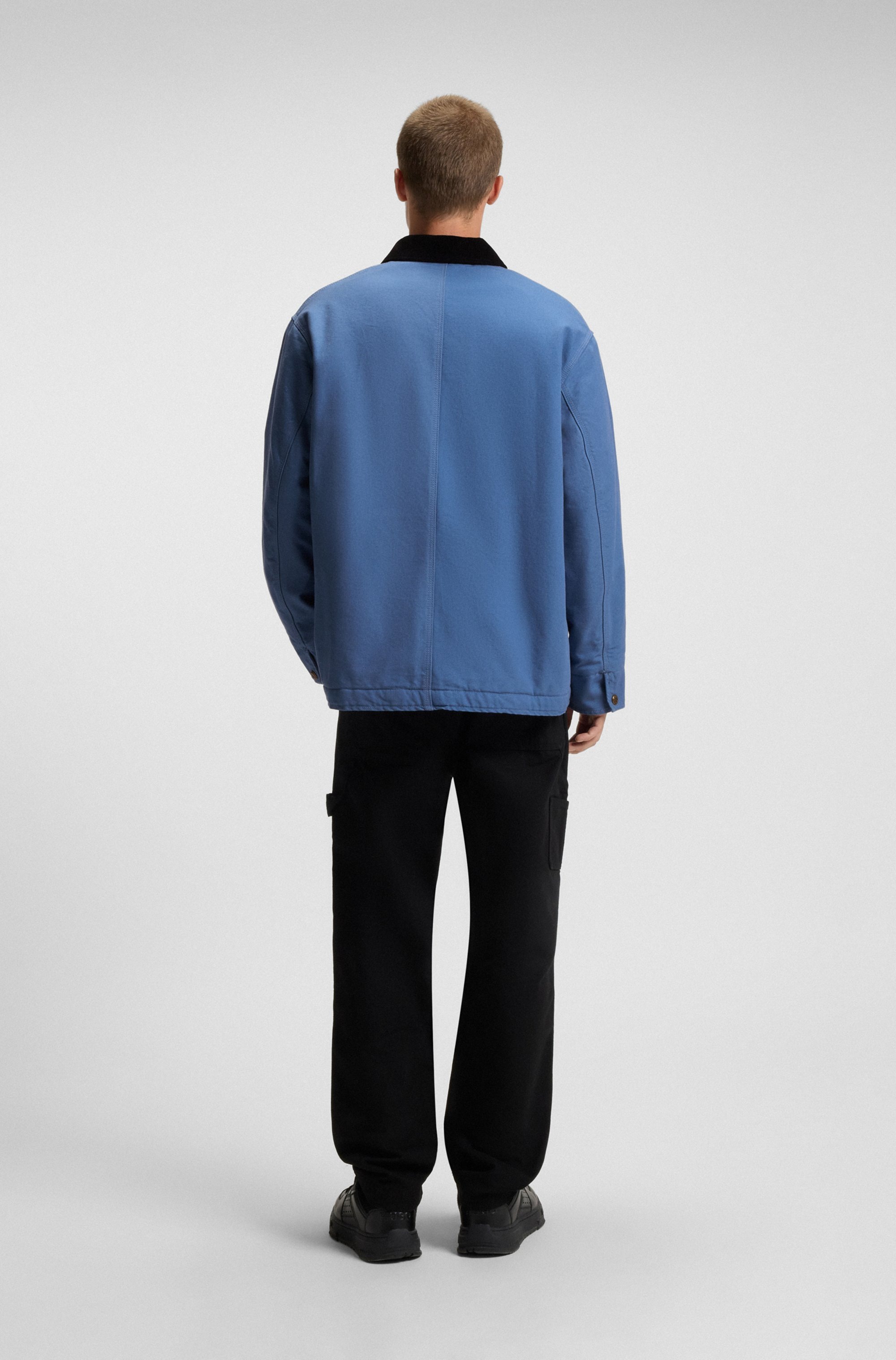 HUGO Blue Hemdjacke »Brams« Cordkragen, Oversized Fit, leicht wattiert