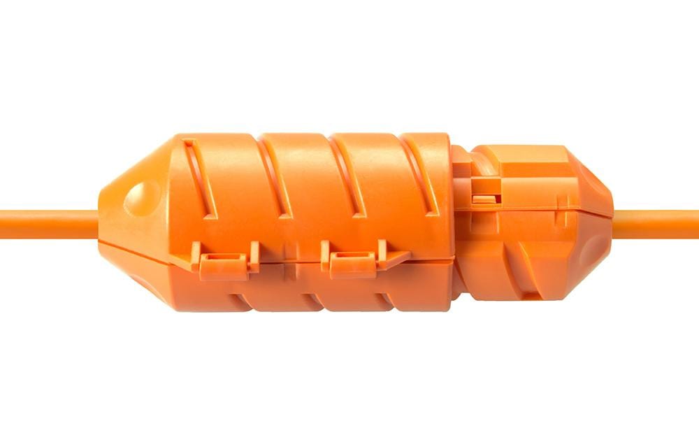 JerkStopper Extension Lock OrangeSchützt die sensiblen Verbindungen und Anschlüsse von Kabeln