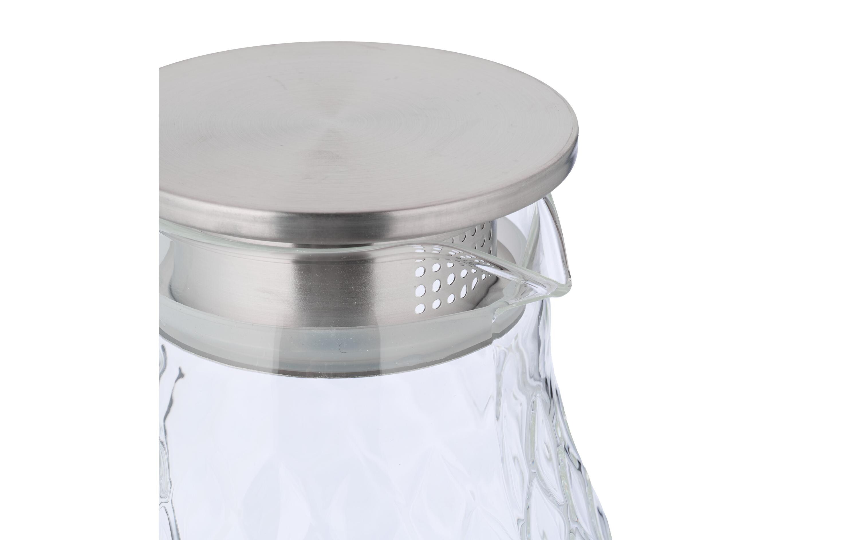 Krug 2 Liter, Silber/TransparentGlaskrug mit Deckel