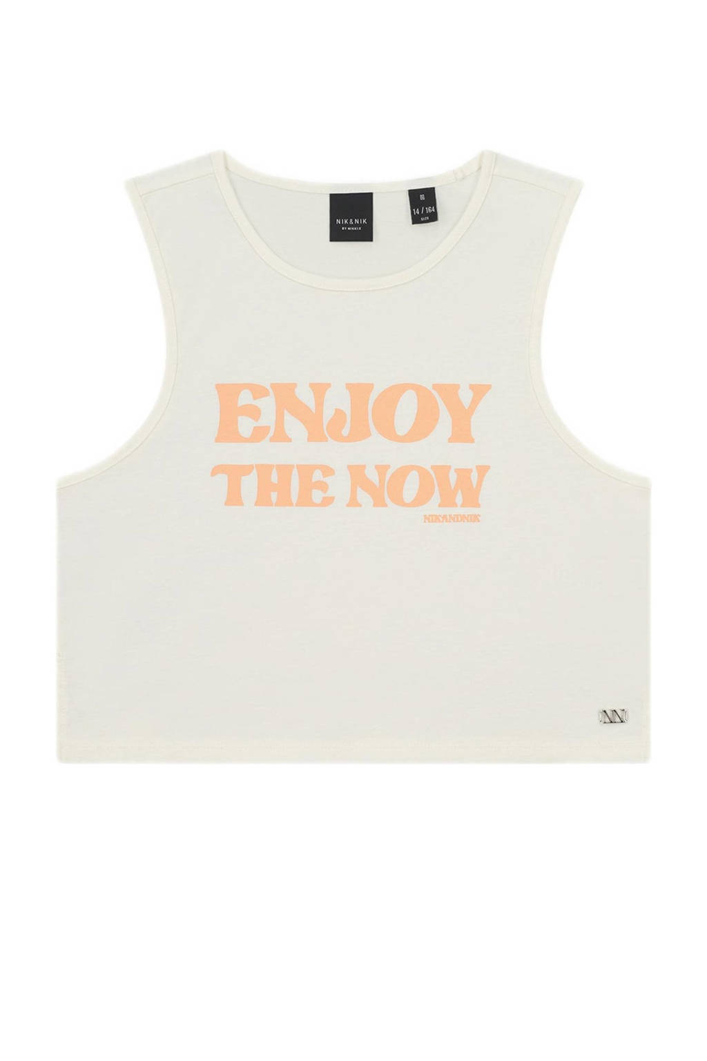 NIK&NIK top Enjoy met printopdruk ecru