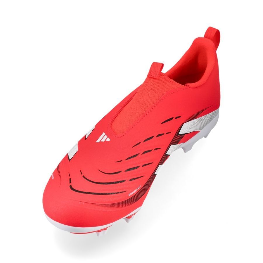 adidas Predator League Laceless FG/AG Pure Victory - Lucid Red/Blanc/Noir Enfant