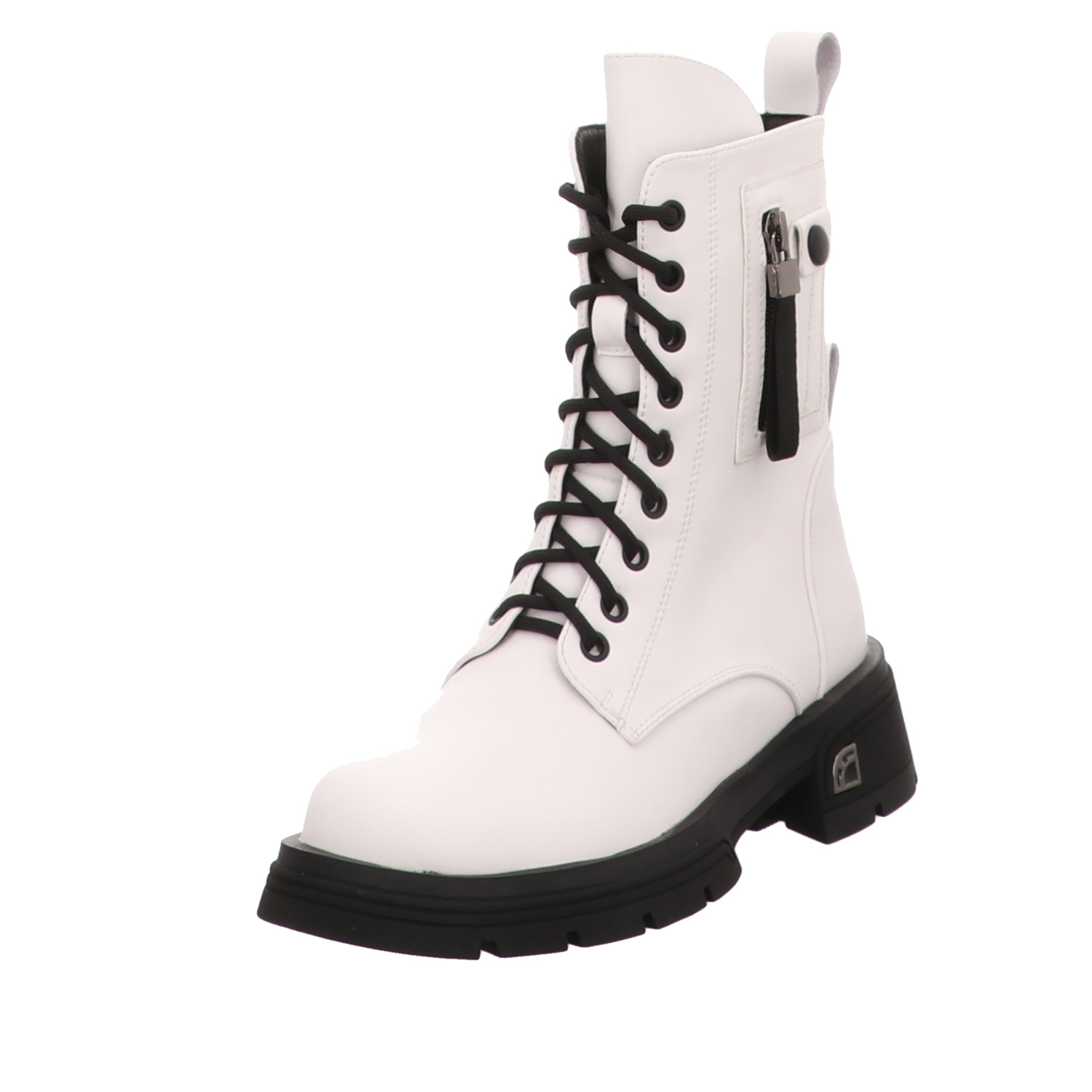 HBH Schnürstiefel weiss/weiss kombi