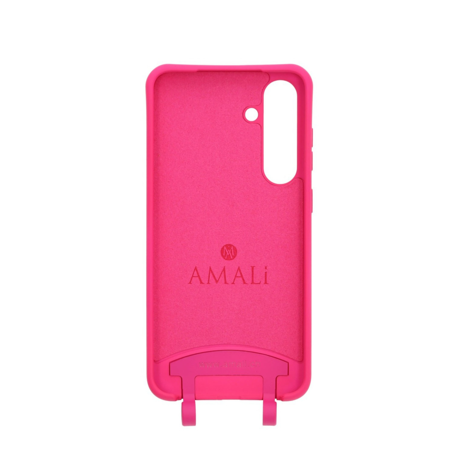 Samsung Galaxy S24 Handy Hülle Elegantes Case mit abnehmbarem Necklace Adapter - Hot Pink / Silver