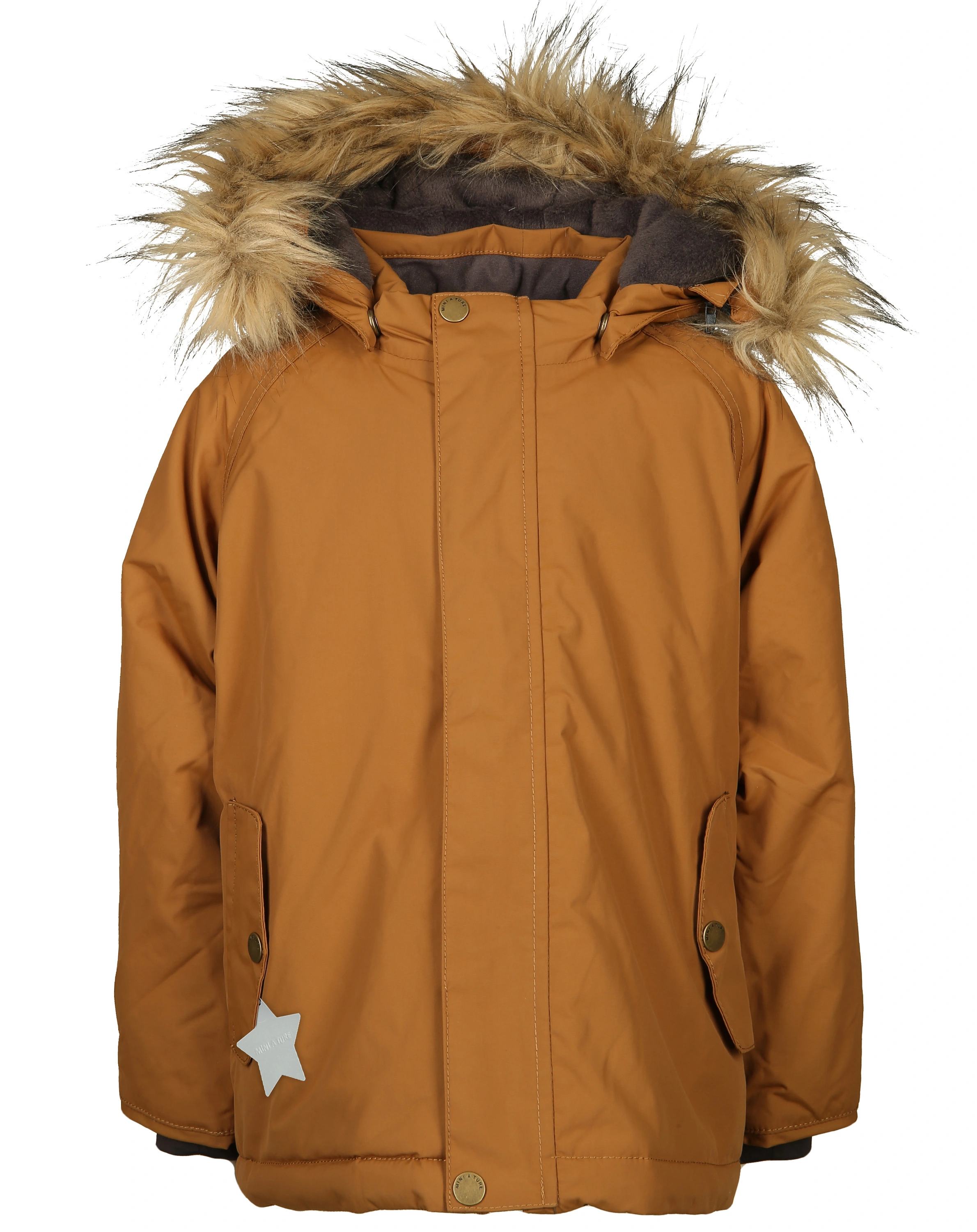 Funktions-Winterjacke MATWALLY mit Kunstfellbesatz in rubber brown