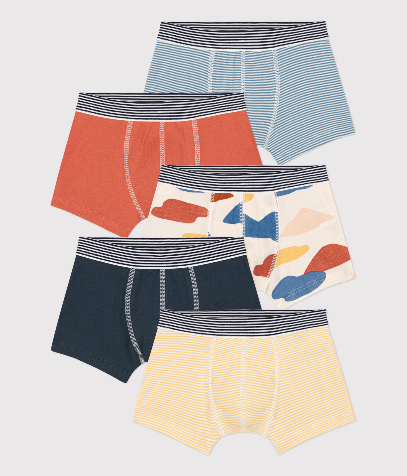 Lot de 5 boxers petit garçon en coton