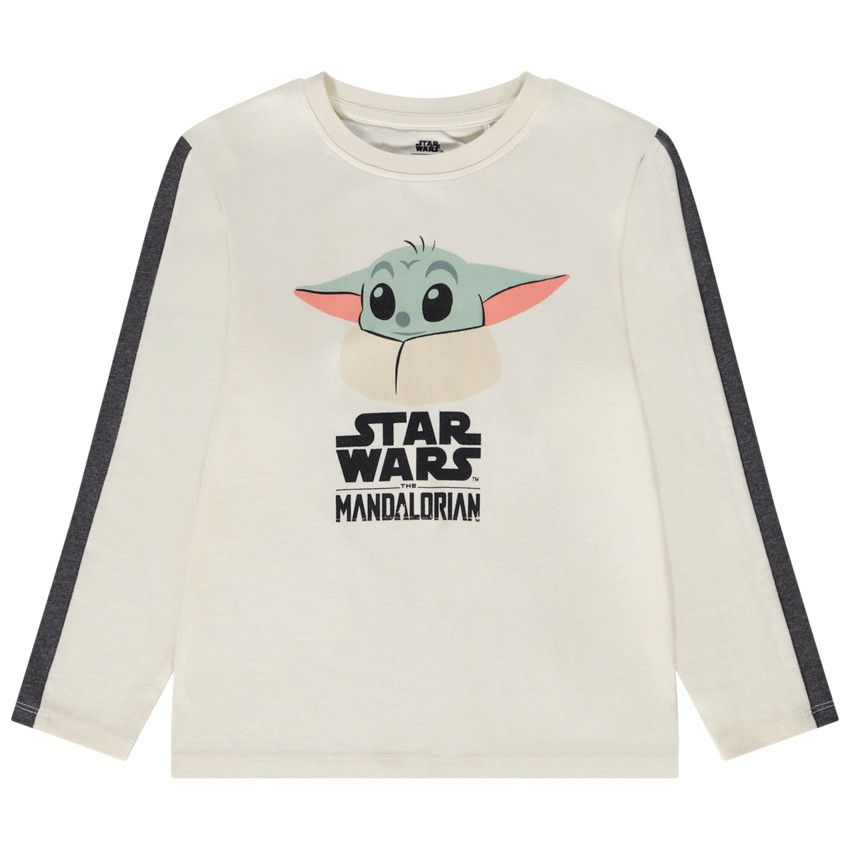T-shirt manches longues print Star Wars Disney pour garçon - Ecru