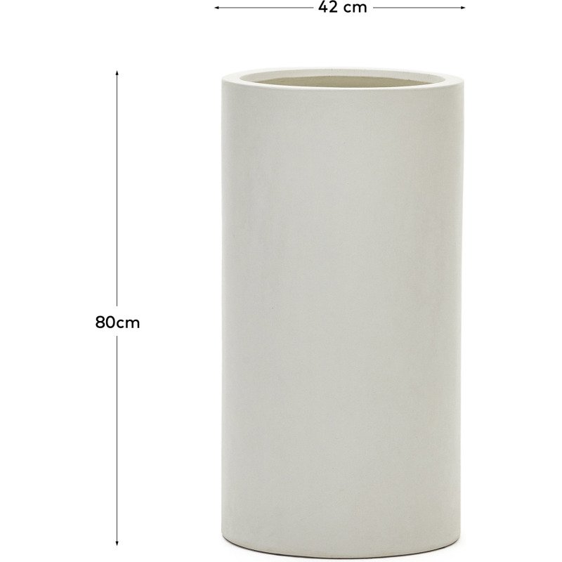 Cache-pot Aiguablava en ciment blanc Ø 42 cm