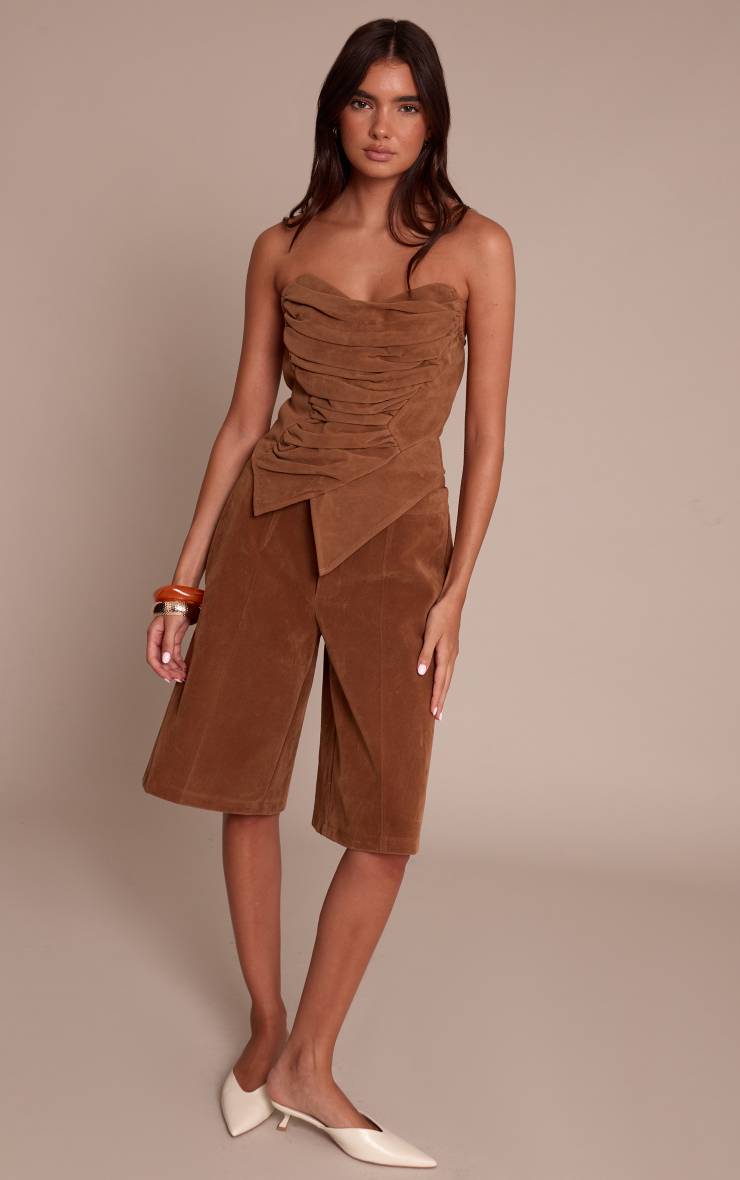 Camel Corset En Synthétique À Ourlet Asymétrique Pointu