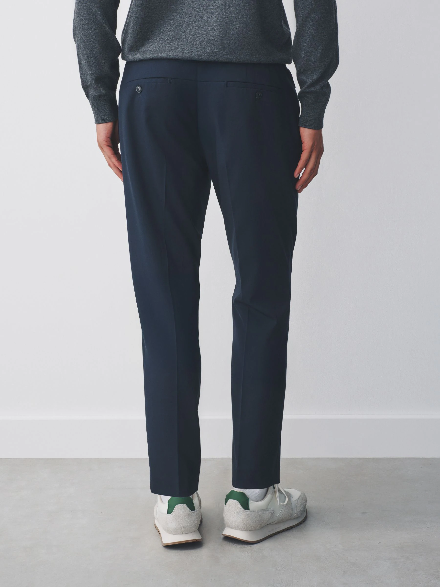 Donkerblauw - Slim fit stretchy Broeken met intern trekkoord