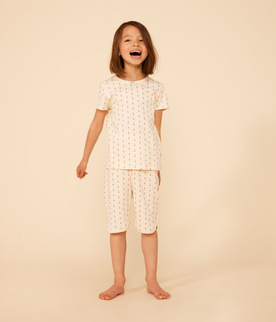 Pyjama capri imprimé fleur en coton enfant