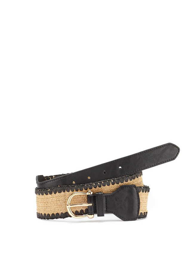 LASCANA Taillengürtel Stretchgürtel, elastischer Gürtel in Bast-Optik für Kleid & Overall